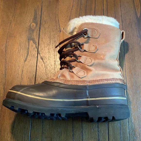 Eddie Bauer / Sorel Leather Fleece Top Snow Boots - Picture 5 of 13